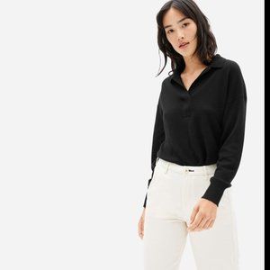 Everlane black cashmere polo
